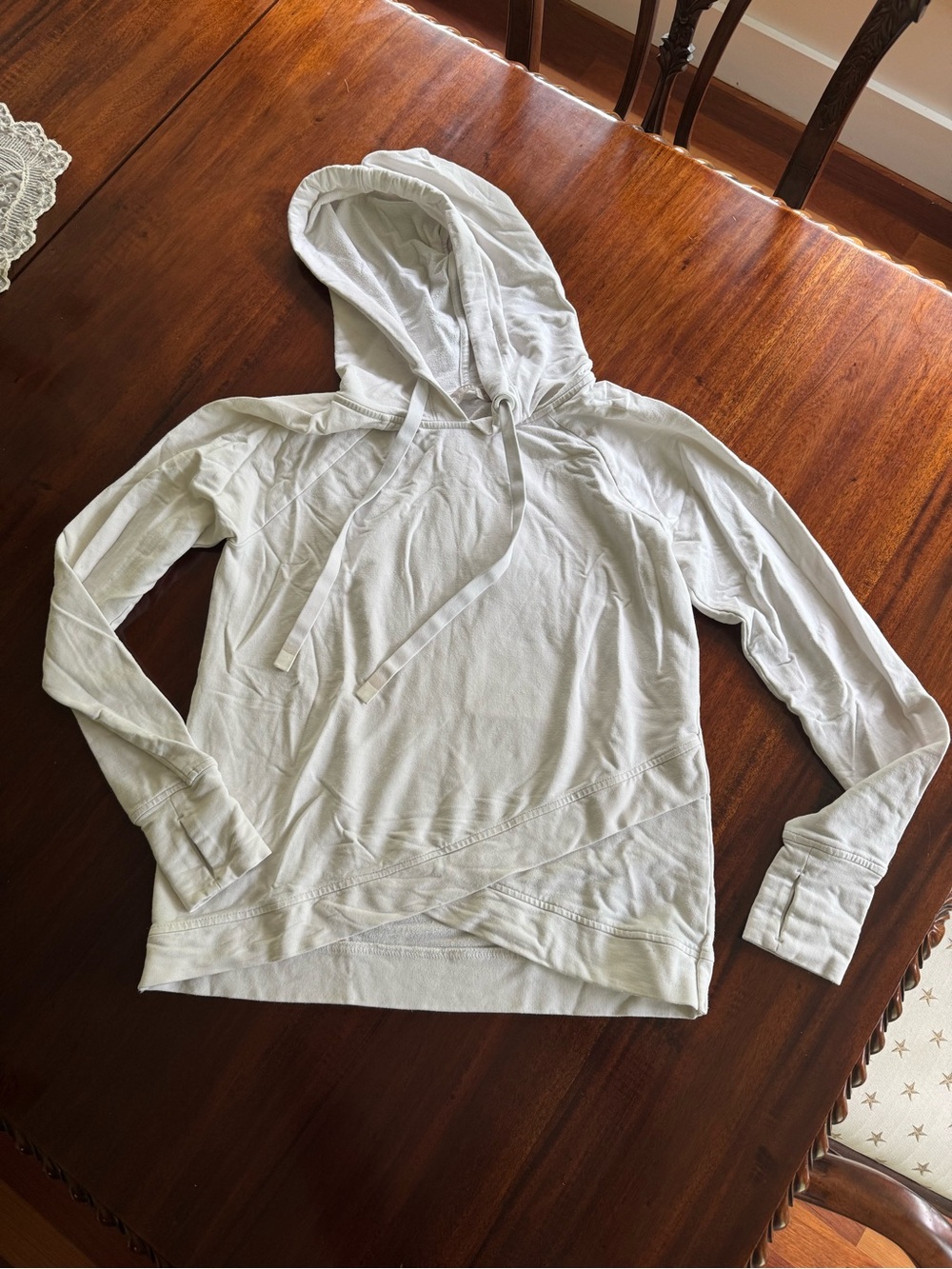 Athleta White Lightweight Hooded Pullover